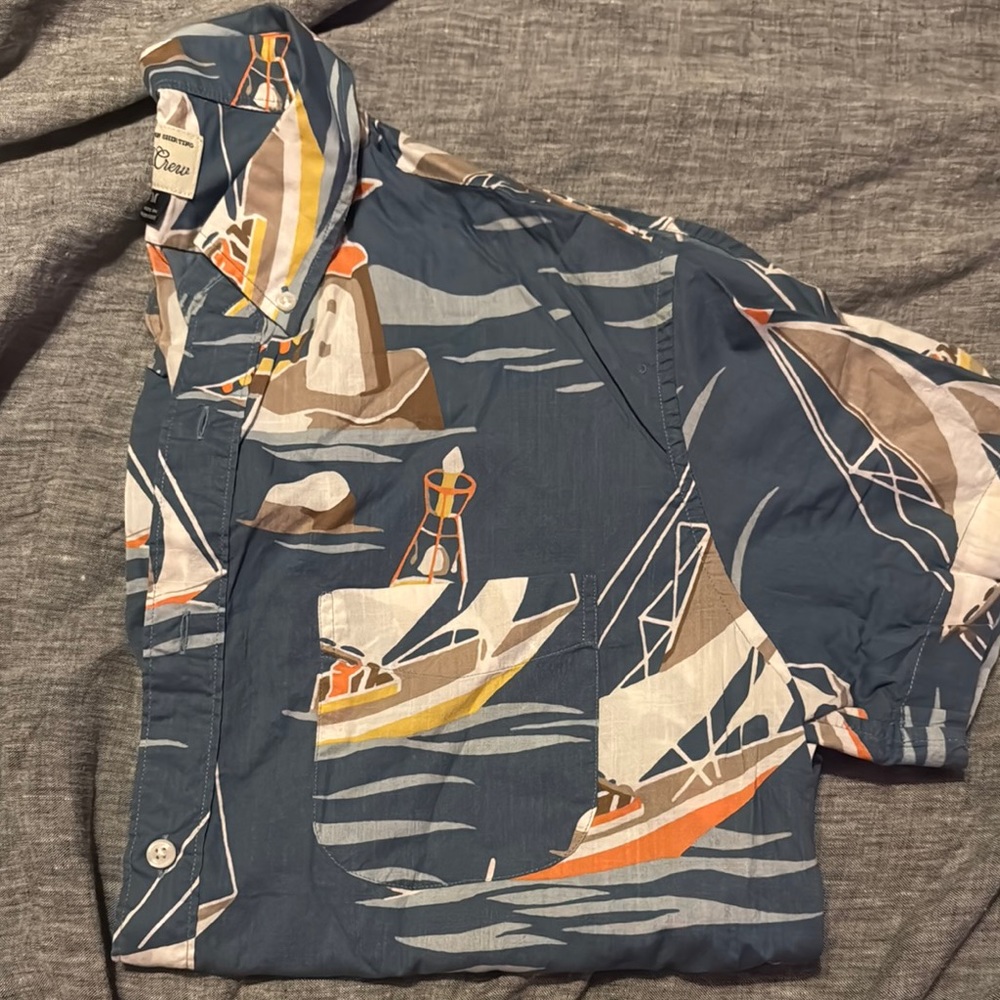 Nautical Print Short Sleeve Shirt